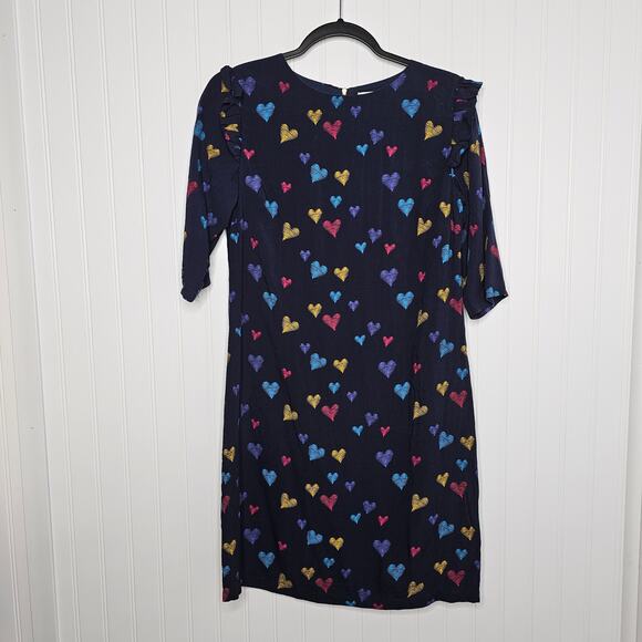 Modcloth Sugarhill Boutique Love Me Doodle Heart Print Shift Dress Sz 2 Kidcore - Picture 8 of 8